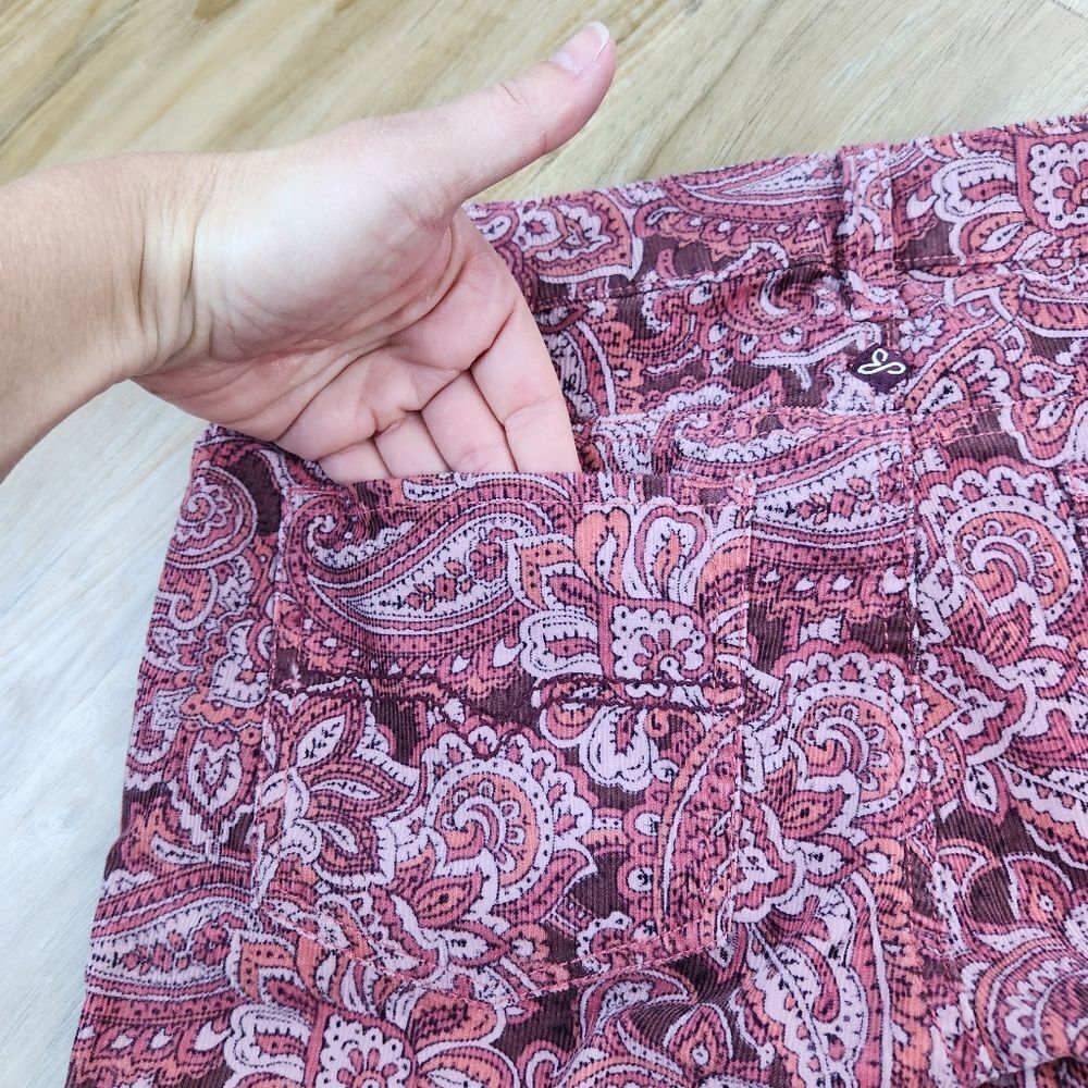 ☔️🔸️NWT Prana Rhubarb Paisley Trinity Corduroy Jeans Size 4 - Picture 11 of 15